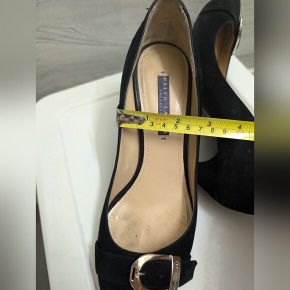 Ralph Lauren Collection Purple Label Black Kitten Heels Size: 9B - Picture 13 of 15